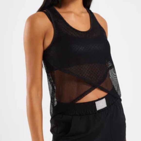 Brand New Heroine Sport Mesh Tulip Tank black - Picture 2 of 2